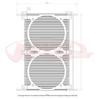 Engine Oil Cooler - Plate and Fin 280 x 423 x 37mm (48 Row) suits 2 x 8" SPAL Fans
